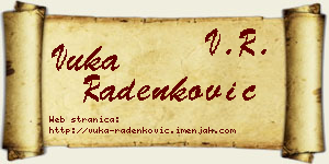 Vuka Radenković vizit kartica